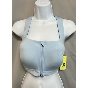 All in Motion sz 34D Light Blue Sculpt‎ High Support Zip Sports Bra Women's NWT
